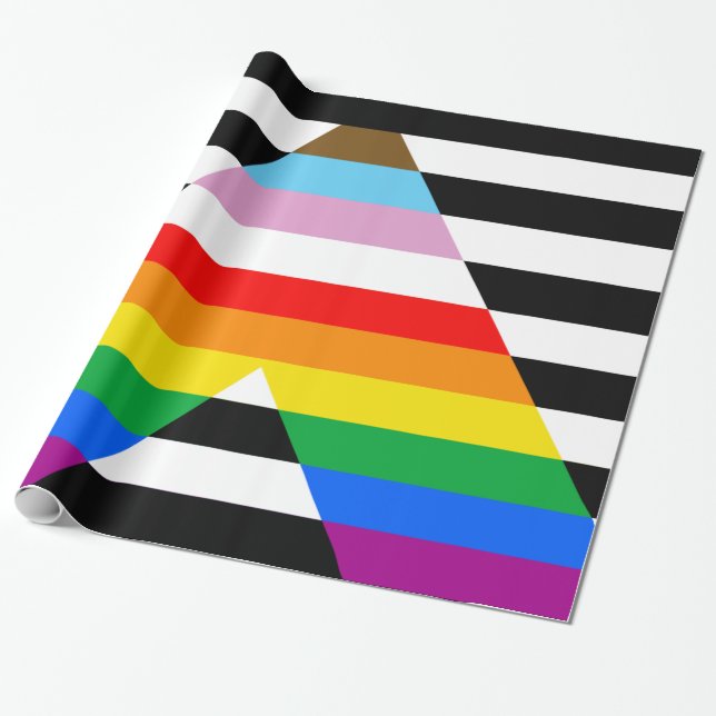 Allierad Progress Pride Flagga Presentpapper (Utrullad)