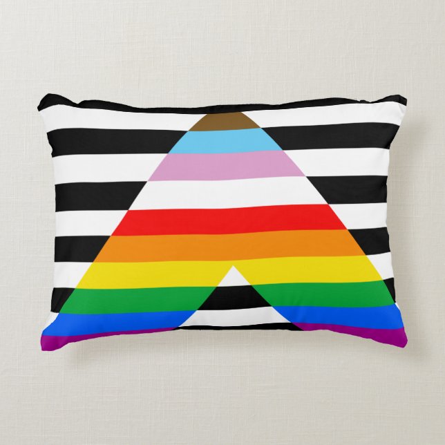 Allierad Progress Pride Flagga Prydnadskudde (Framsidan)