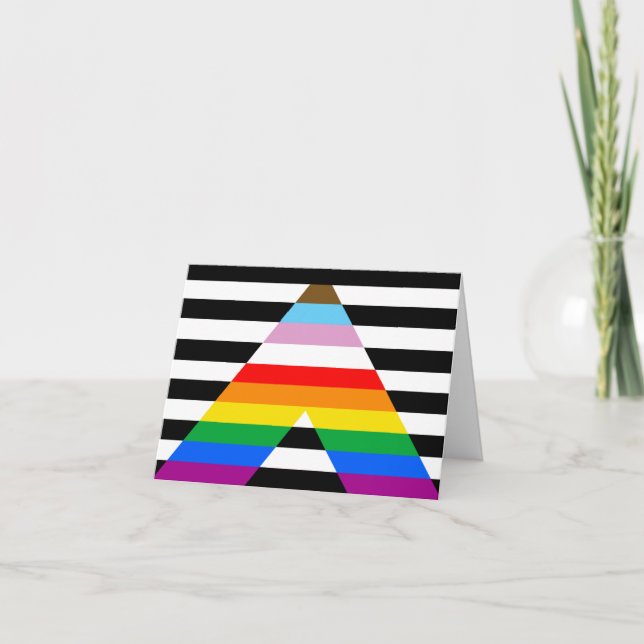 Allierad Progress Pride Flagga Tack Kort (Framsida)