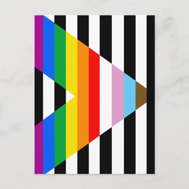 Allierad Progress Pride Flagga Vykort (Framsida)
