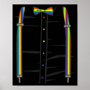 Allierad regnbåge slips hållare för hängslen Gay P Poster