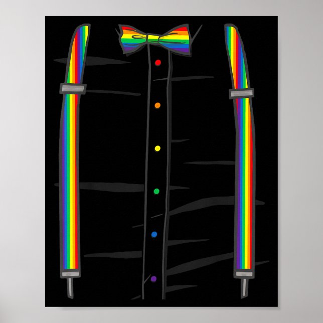 Allierad regnbåge slips hållare för hängslen Gay P Poster (Framsidan)