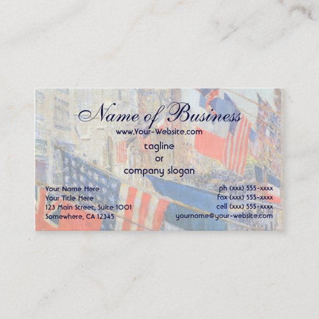 Allies Day, maj 1917, av Frederick Childe Hassam Visitkort (Framsida)