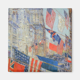 Allies Day, maj 1917 by Childe Hassam, Vintage Art Magnet