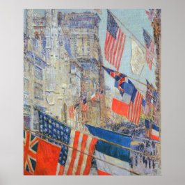 Allies Day, maj 1917 by Childe Hassam, Vintage Art Poster