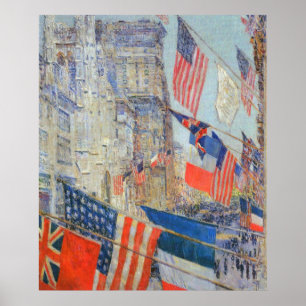 Allies Day, maj 1917 by Childe Hassam, Vintage Art Poster