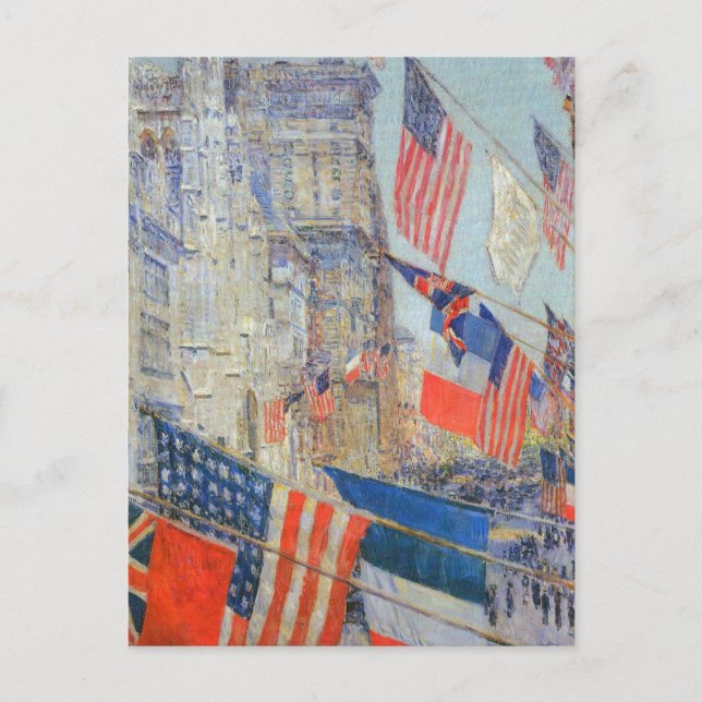 Allies Day, maj 1917 by Childe Hassam, Vintage Art Vykort (Framsida)