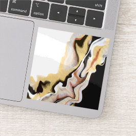 Alligare Abstract Gold Black White Fluid Art Klistermärken