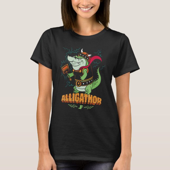 Alligathor Norse Mythology  Thor Alligator Viking T Shirt (Framsida)