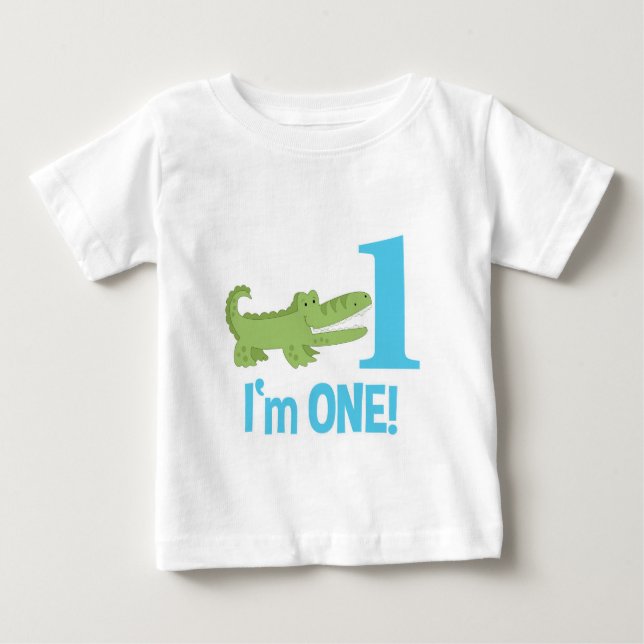 Alligator 1:a födelsedagen... Jag är en T-Shirt (Framsida)