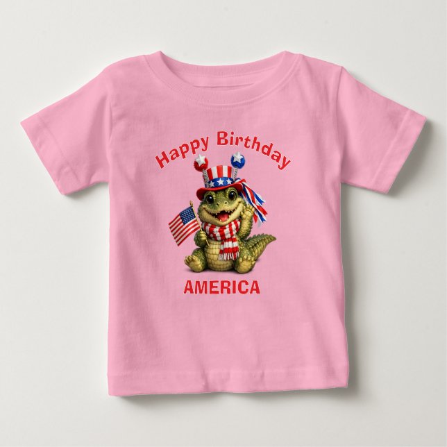 Alligator (3e) Patriotic Kid T-Shirt (Framsida)