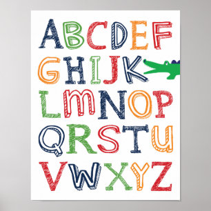 Alligator ABC-affisch Poster
