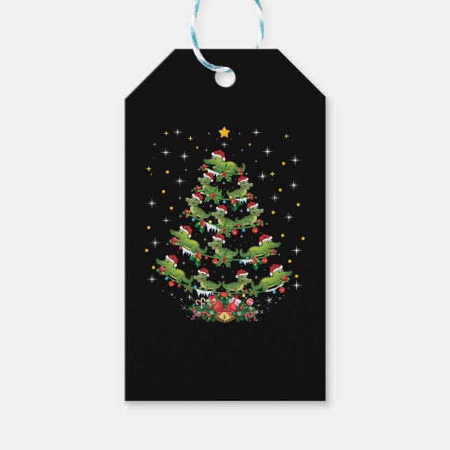 Alligator Älskare Julafton Gift Alligator Julgran Presentetikett (Framsidan)