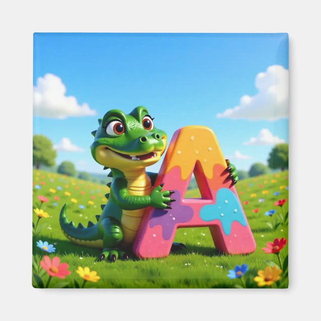 Alligator Andy and love A – Kids Art Magnet (Framsidan)