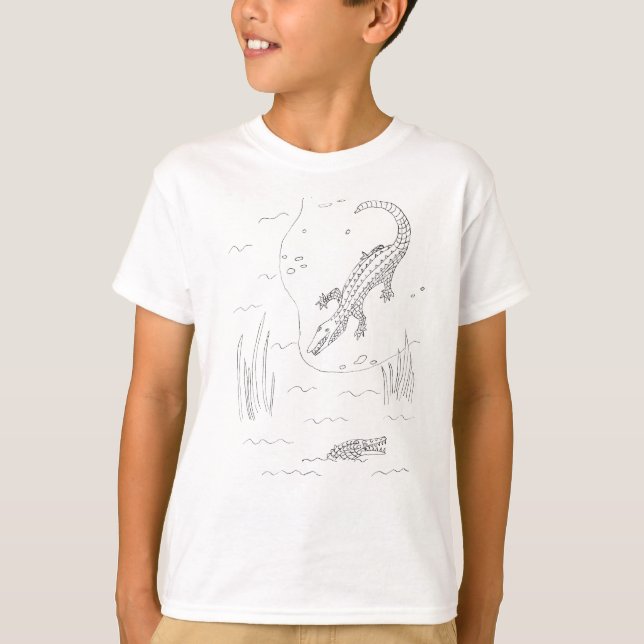 Alligator Animal Coloring in T Shirt (Framsida)