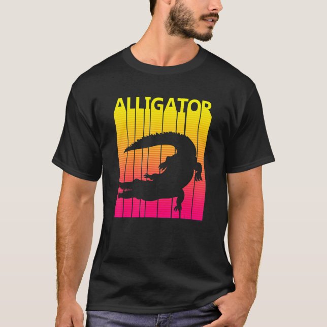 Alligator Animal Retro Costume T Shirt (Framsida)