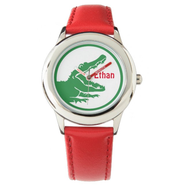 Alligator anpassningsbar watch armbandsur (Framsida)