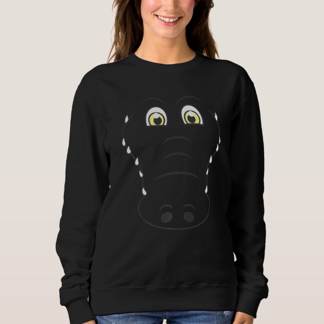 Alligator Ansikte Alligator Halloween T Shirt (Framsida)