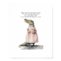 Alligator Art Print - "Alligator in Rosa"