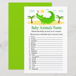 Alligator Baby djur Namn-spel