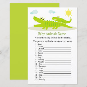 Alligator Baby djur Namn-spel