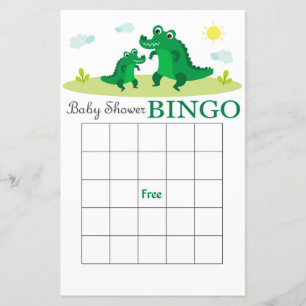 Alligator babyduschbingo-kort