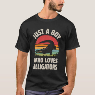 Alligator bara en pojke som Kärlek reptiles Retro T Shirt