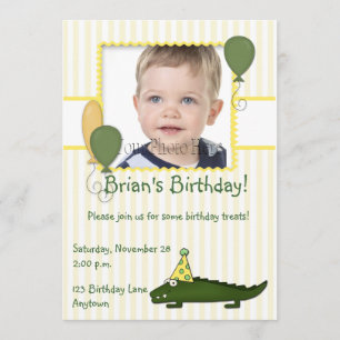 Alligator Barns inbjudan till foto på födelsedagen