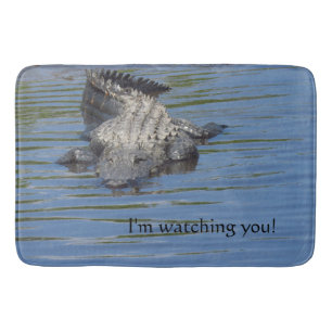 Alligator Bath Mat "Jag tittar på dig!" Badrumsmatta