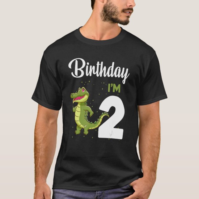 Alligator Birthday 2 Year Old Rabbit Kids Girls B T Shirt (Framsida)