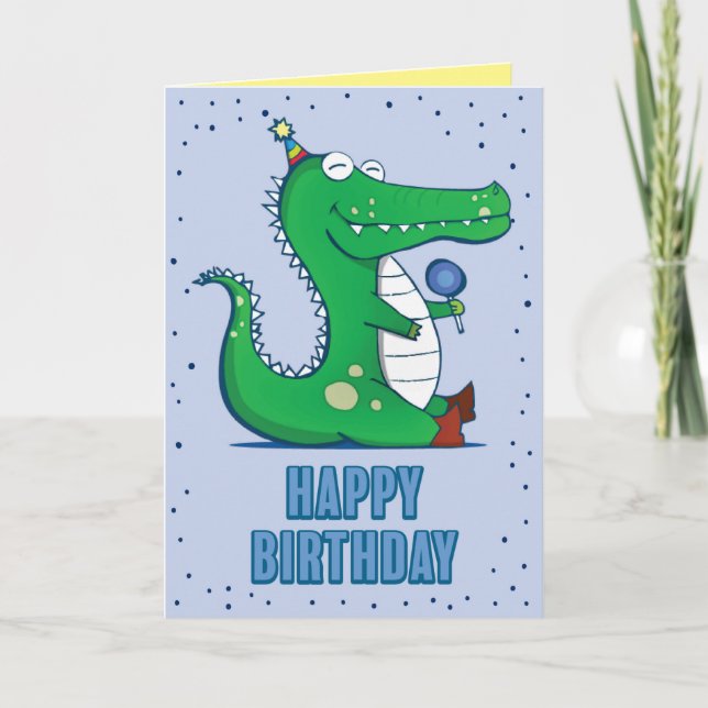 Alligator Birthday-hälsningskort Kort (Framsida)