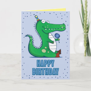 Alligator Birthday-hälsningskort Kort