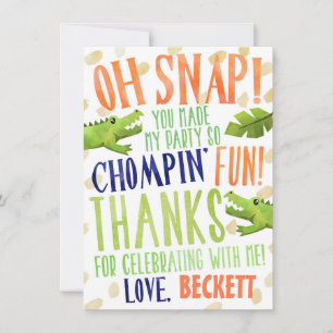 Alligator Birthday Tackkort-kort Tack Kort