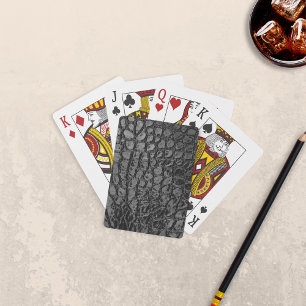 Alligator Black Faux Leather Casinokort