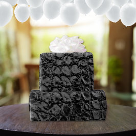 Alligator Black Faux Leather Presentpapper