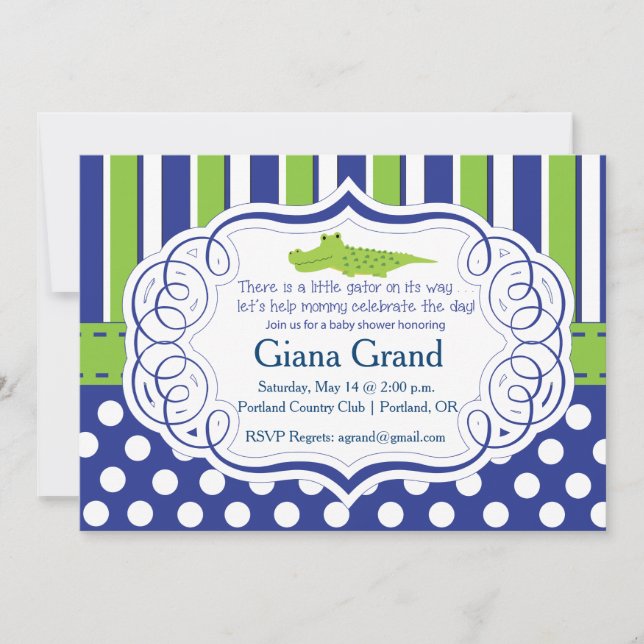 ALLIGATOR BOY BABY SHOWER-INBJUDAN INBJUDNINGAR (Framsida)