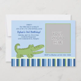 Alligator Boys Birthday Inchange Inbjudningar