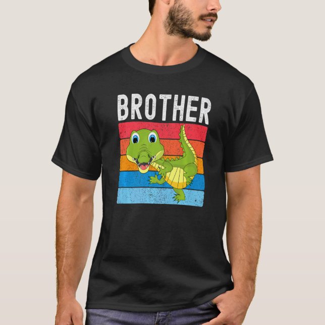 Alligator Brother Gator Crokodile Family Premium T Shirt (Framsida)