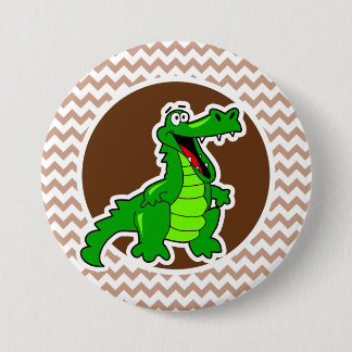 Alligator; Brown Chevron Knapp