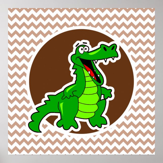 Alligator; Brown Chevron Poster (Framsidan)