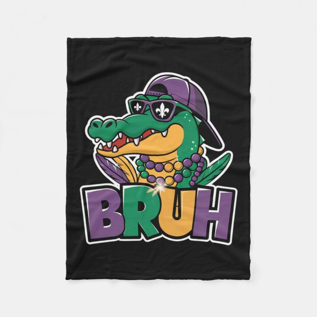 Alligator Bruh Mardi Gras Costume Carnival Tonårin Fleecefilt (Framsidan)
