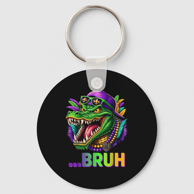 Alligator Bruh Mardi Gras Costume Men Women Kids  Nyckelring (Framsida)