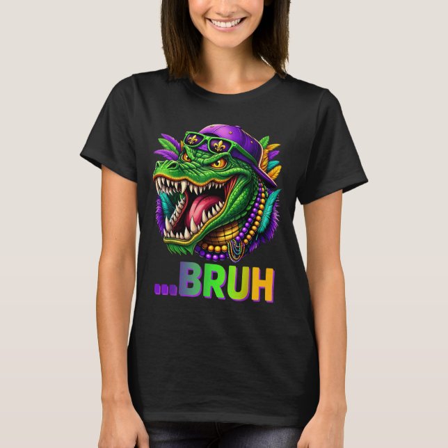 Alligator Bruh Mardi Gras Costume Men Women Kids  T Shirt (Framsida)