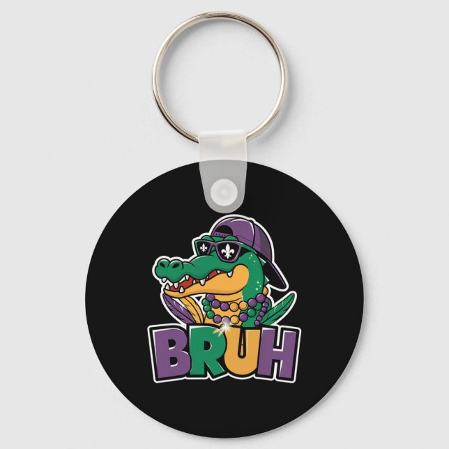 Alligator Bruh Mardi Gras-kostym Karneval Tonåring Nyckelring (Framsida)