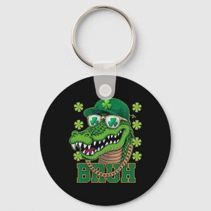 Alligator Bruh St Patricks Day Shamrock Irländska  Nyckelring
