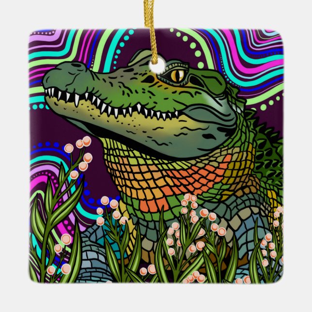 Alligator Ceramic Ornament (Framsida)