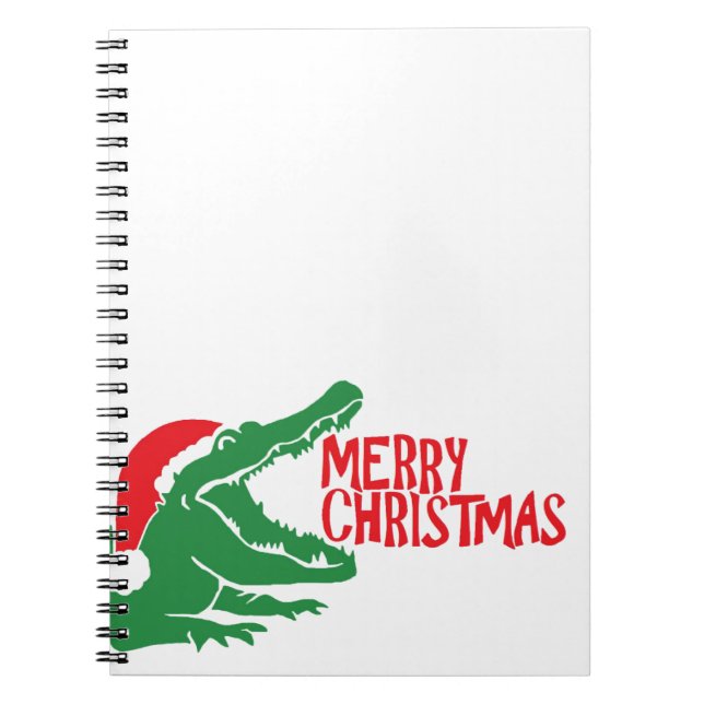 Alligator christmas bärbar dator anteckningsbok med spiral (Framsidan)