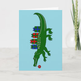 Alligator Christmas Card Helgkort