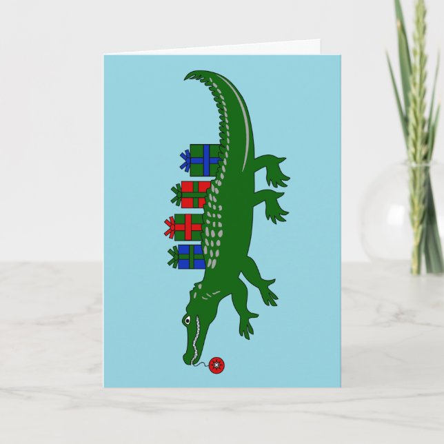 Alligator Christmas Card Helgkort (Framsida)