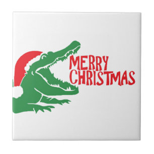 Alligator christmas-panel kakelplatta